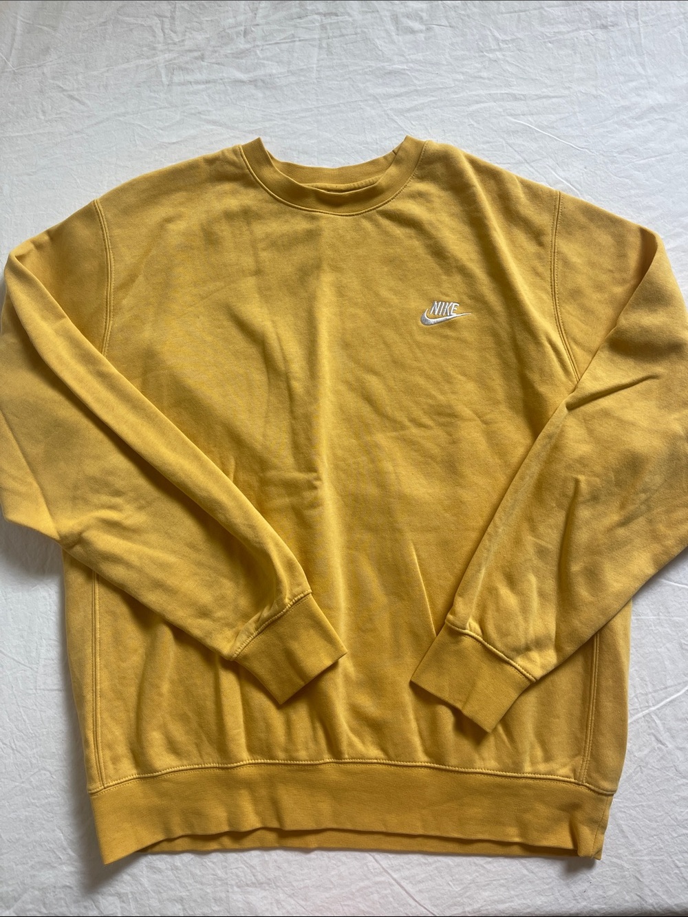 Nike Men's Mustard Yellow Crewneck Sweatshirt